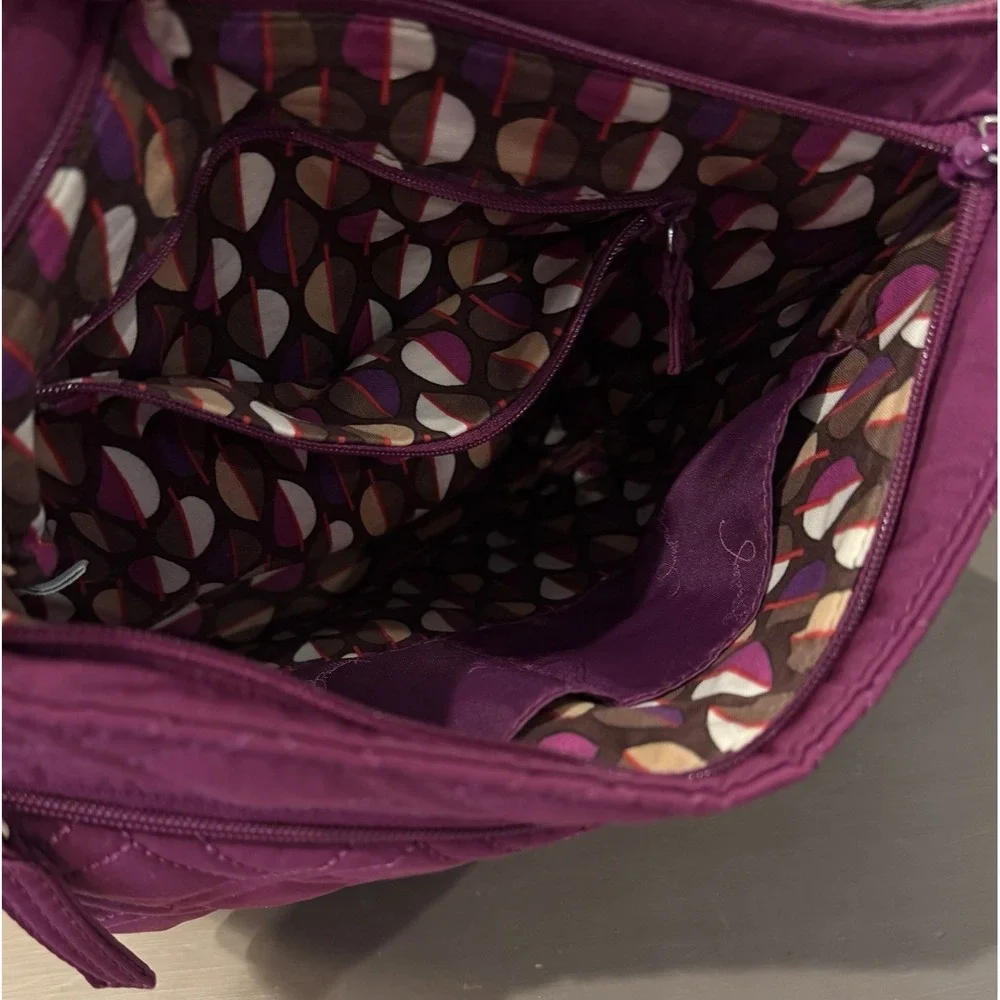 Vera Bradley Plum/Berry Double Zip Crossbody Mailbag  & Turn Lock Wallet Retired